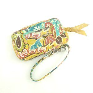 Vera Bradley Womens Yellow Floral Detachable Strap Bifold Wristlet Wallet